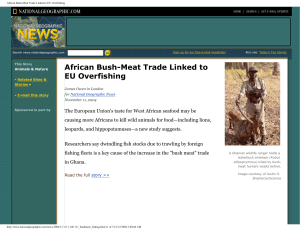 African Bush-Meat Trade Linked to EU Overfishing