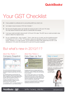 Your GST Checklist - GS McLauchlan & Co