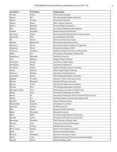 2013 NASPAA Conference Attendee List as of 10-7