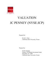 valuation jc penney (nyse:jcp)