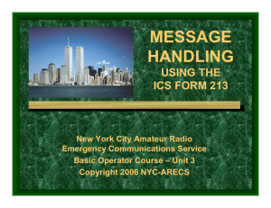 message handling - New York City Amateur Radio Emergency
