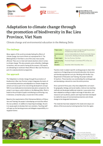 Adaptation to climate change through the promotion of biodiversity