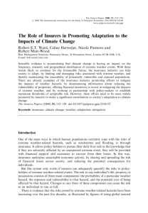The Role of Insurers in Promoting Adaptation to the Impacts of
