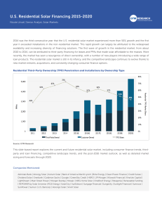 US Residential Solar Financing 2015-2020