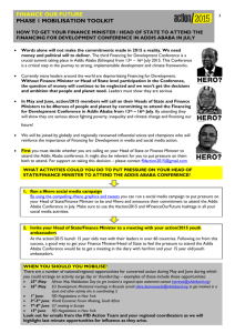 FINANCE OUR FUTURE PHASE 1 MOBILISATION TOOLKIT