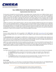 New CMRRA Royalty Statement CSV File Format_Layout and User