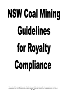 Royalty and Statistics Guidelines - Coal