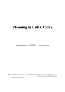 Planning in Cuba Today