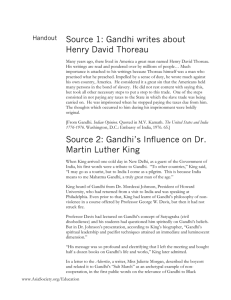 Handout Source 1: Gandhi writes about Henry David
