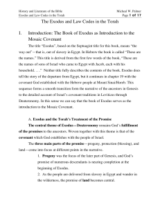 Exodus and Law Codes in the Torah