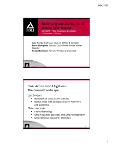 Advertising and Labeling Trends and the Next “Natural” Class Action