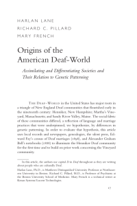 Origins of the American Deaf-World