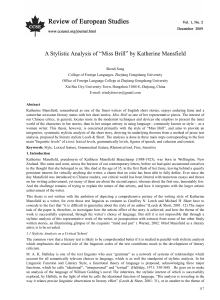 A Stylistic Analysis of “Miss Brill” by Katherine Mansfield