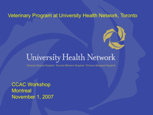 Veterinary Program at University Health Network (Toronto General