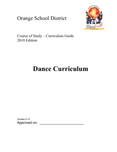 Dance Curriculum 2010 - Orange Public Schools