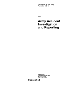 Army Accident Investigation and Reporting