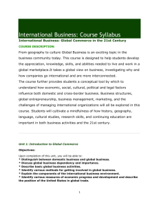 International Business: Course Syllabus