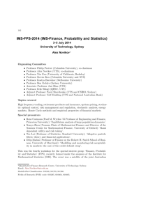 IMS-FPS-2014 (IMS-Finance, Probability and Statistics)