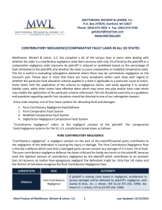 contributory negligence/comparative fault laws in all 5o states