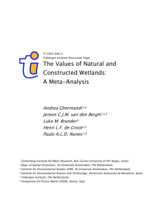 The Values of Natural and Constructed Wetlands: A Meta