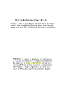 Extracts from the Berlin Conference
