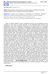 Photosynthetic characteristics of lichens of genus Umbilicaria from