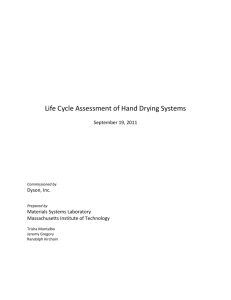 Life Cycle Assessment of Hand Drying Systems