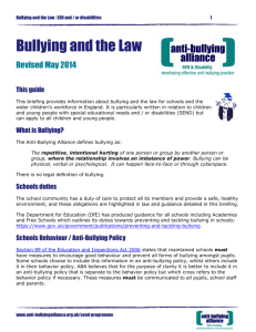 Bullying and the Law - Anti Bullying Alliance
