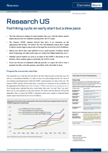 Research US: Fed hiking cycle: an early start but a slow pace