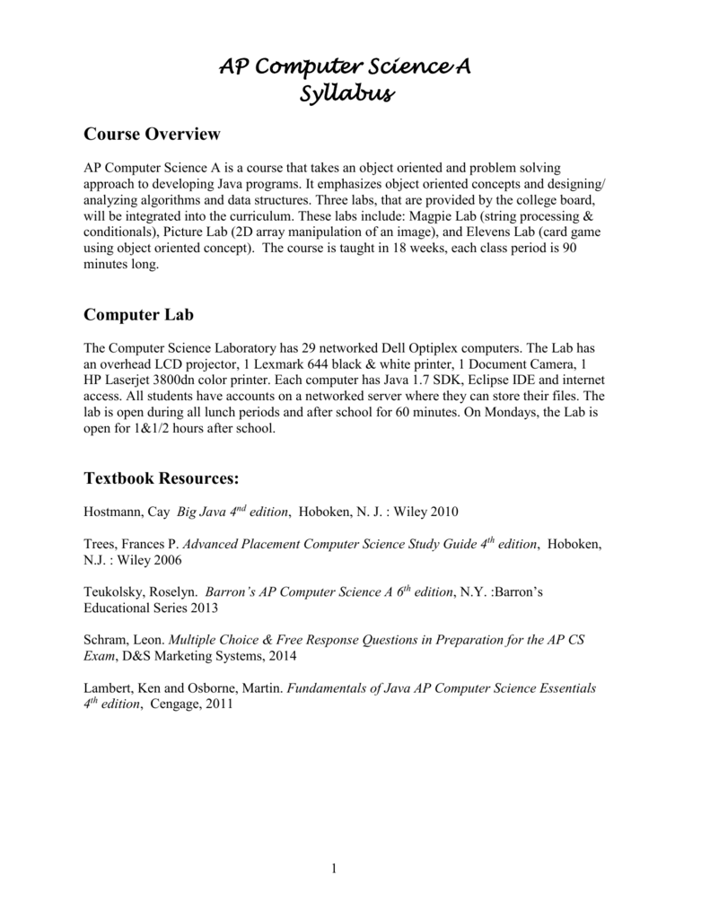 Leon Schram Ap Computer Science Answer Key