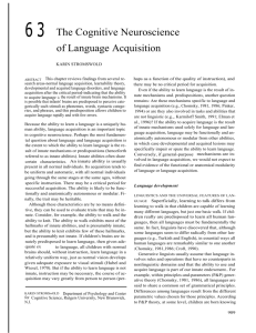 6 3 The Cognitive Neuroscience of Language Acquisition