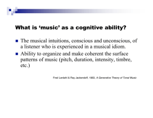 What is 'music' as a cognitive ability? The musical intuitions