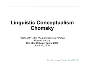 Linguistic Conceptualism Chomsky