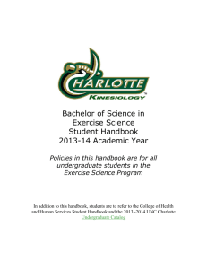 Bachelor of Science in Exercise Science Student Handbook 2013