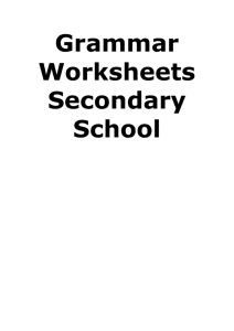 Grammar Worksheets Secondary School