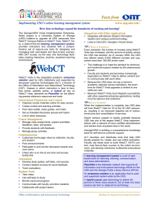 WebCT Vista Fact Sheet