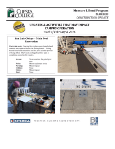 Aquatics Renovation – 2-08-16 Weekly Construction Update