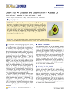 Green Soap: An Extraction and Saponification of Avocado Oil