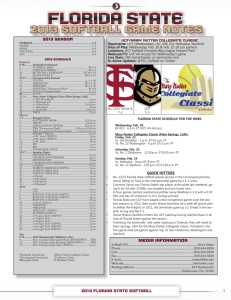 2013 softball game notes - Florida State University Athletics