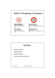 SODA: A Roadmap to Artefacts Outline