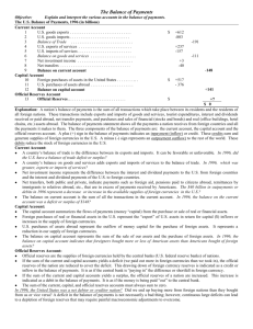 The Balance of Payments