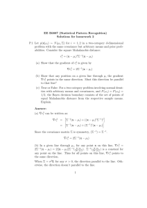EE E6887 (Statistical Pattern Recognition) Solutions for homework 2