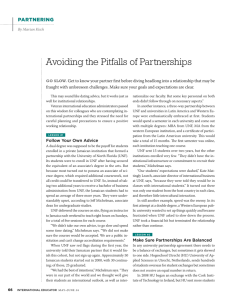 Avoiding the Pitfalls of Partnerships