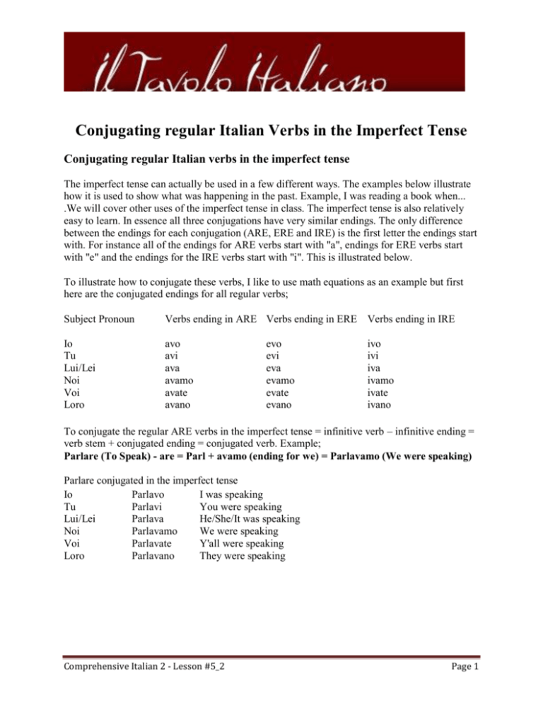 conjugating-regular-italian-verbs-in-the-imperfect