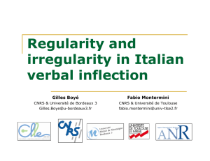 Regularity and irregularity in Italian verbal inflection