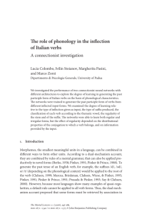 The role of phonology in the inflection of Italian verbs