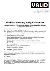 Individual Advocacy Policy & Guidelines