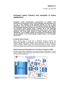 European space industry and examples of space