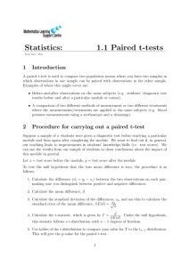 Statistics: 1.1 Paired t-tests