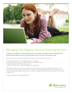 Managing Your Regions Personal Checking Account